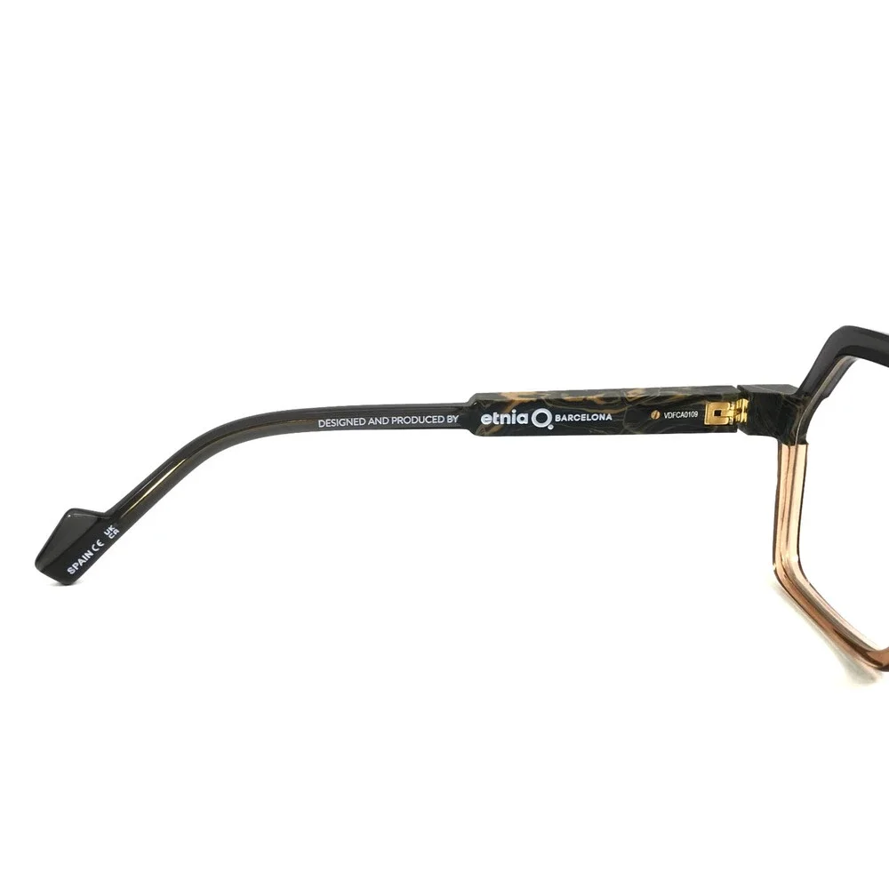Etnia Barcelona Eyeglasses Frames CHROMA N38 BRBE Brown Beige Hexagon 53-18-140